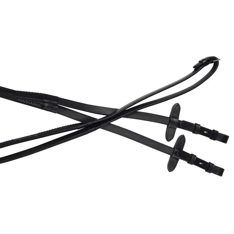 Collegiate IV Flexi Grip Reins - Black-1