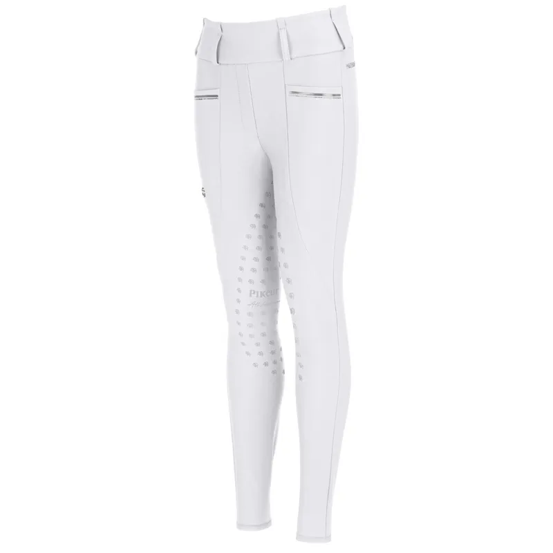 Pikeur 9105 Full Grip Junior Girls Competition Riding Tights-White