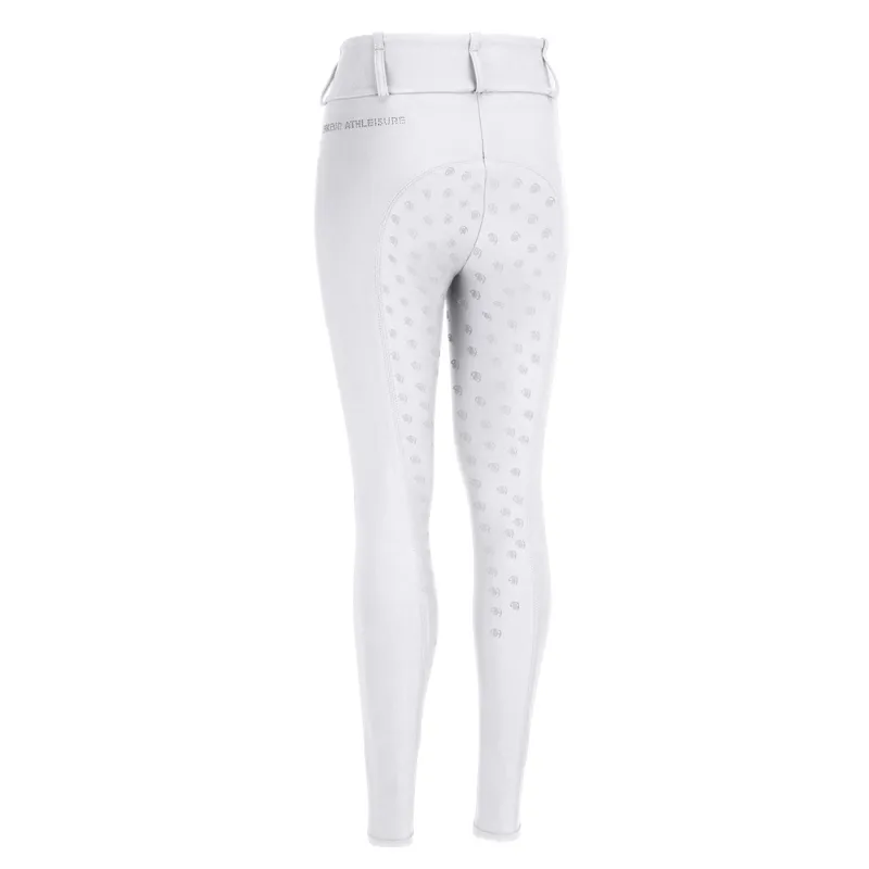 Pikeur 9105 Full Grip Junior Girls Competition Riding Tights-White-1