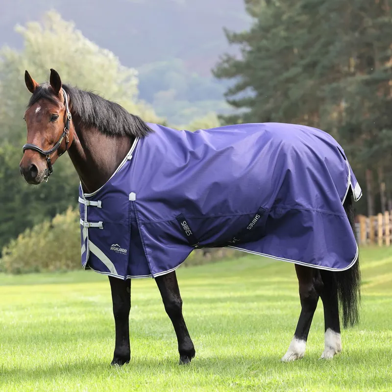 Shires Highlander Original 0g Standard Neck Turnout Blanket - Navy-1