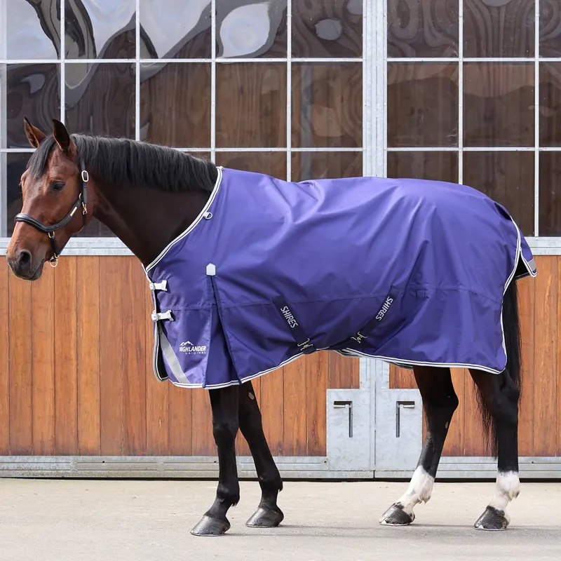 Shires Highlander Original 0g Standard Neck Turnout Blanket - Navy