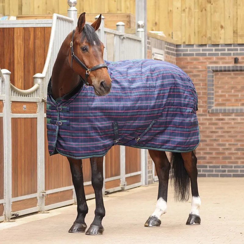 Shires Tempest Plus 100g Standard Neck Stable Blanket - Navy Tartan