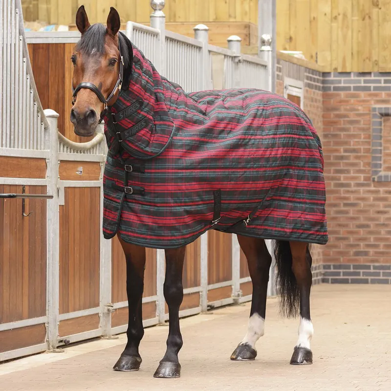 Shires Tempest Plus 200g Combo Neck Stable Blanket - Red Tartan