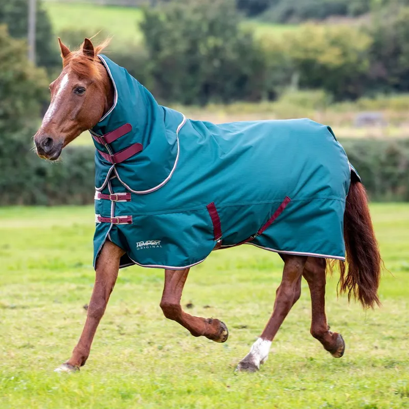 Shires Tempest Original 200g Detachable Neck Turnout Blanket - Green-1