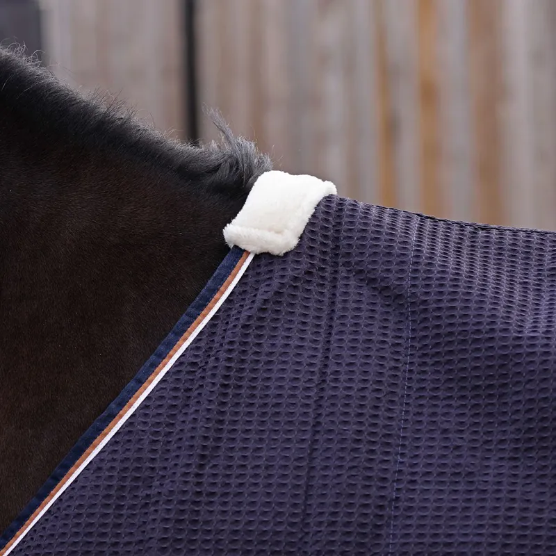 Shires Tempest Standard Neck Waffle Cooler - Navy-4