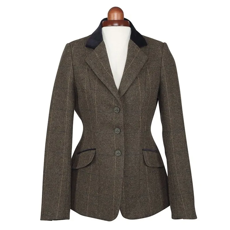Aubrion Saratoga Ladies Tweed Competition Jacket - Green Check-1