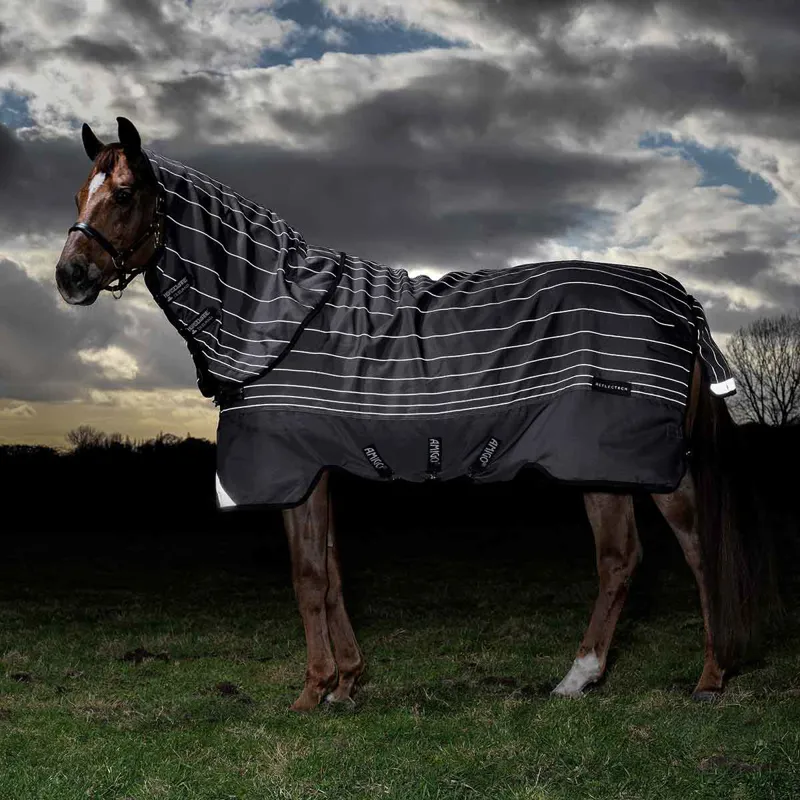 Amigo Bravo 12 Reflectech Plus 100g Turnout Blanket - Grey/Reflective-2