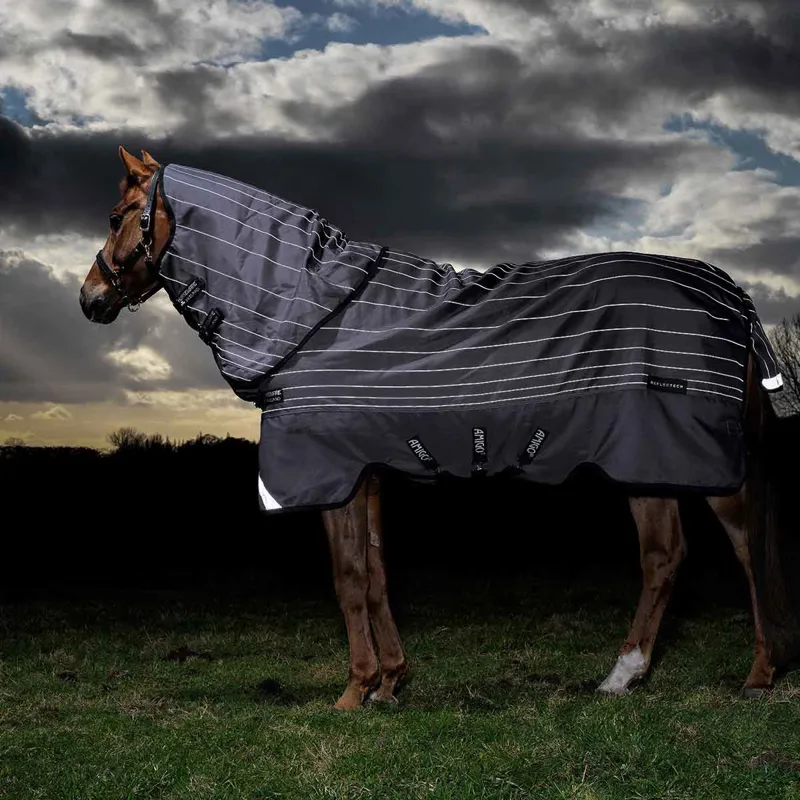 Amigo Bravo 12 Reflectech Plus 100g Turnout Blanket - Grey/Reflective-1