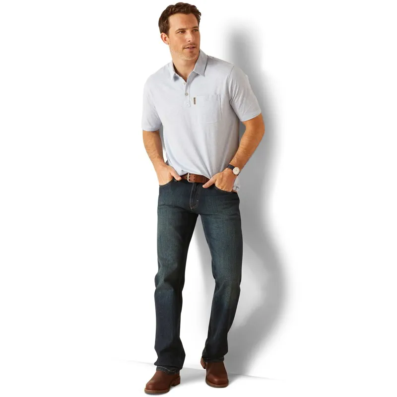 Ariat Country Chorley Men's Polo Shirt - Chambray Blue-1