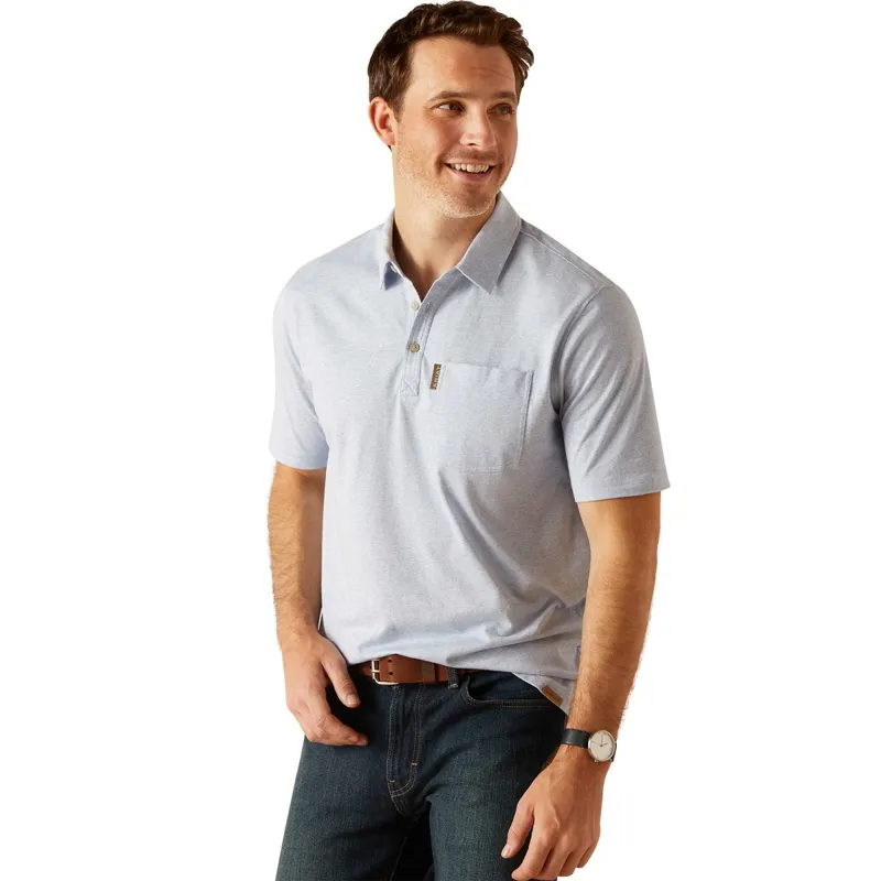 Ariat Country Chorley Men's Polo Shirt - Chambray Blue
