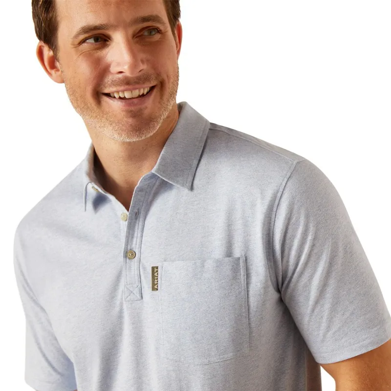 Ariat Country Chorley Men's Polo Shirt - Chambray Blue-2