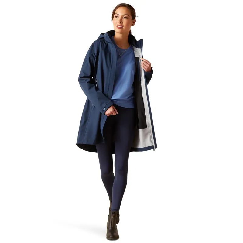 Ariat Coastal Womens Long Waterproof Jacket - Navy Eclipse-1