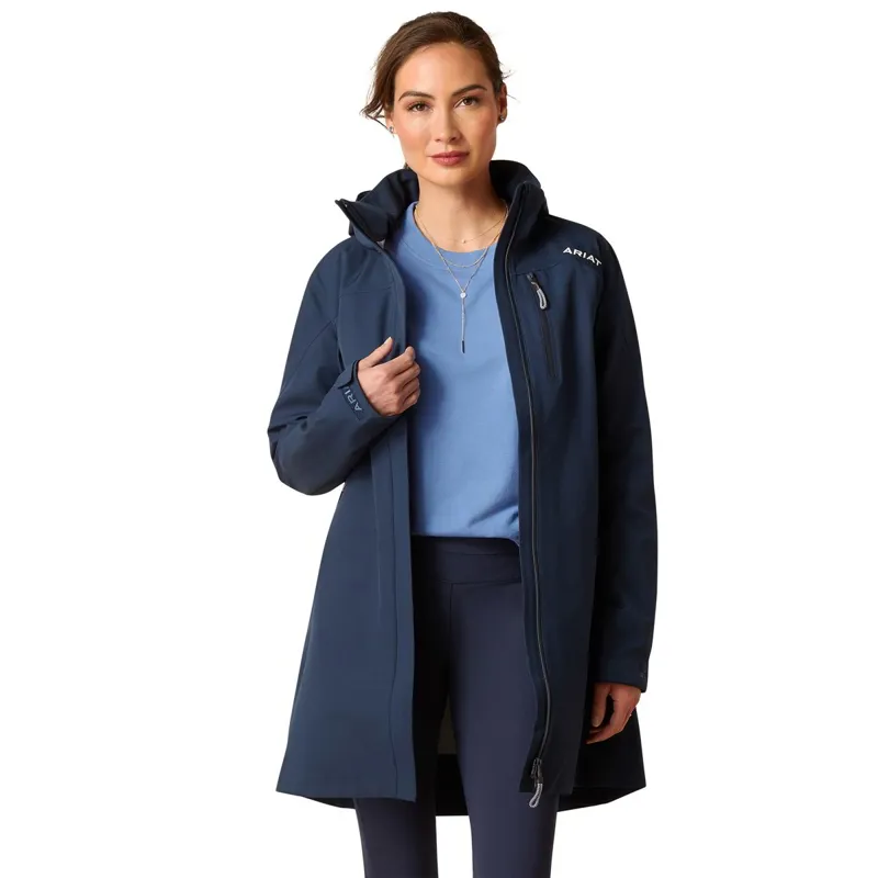 Ariat Coastal Womens Long Waterproof Jacket - Navy Eclipse
