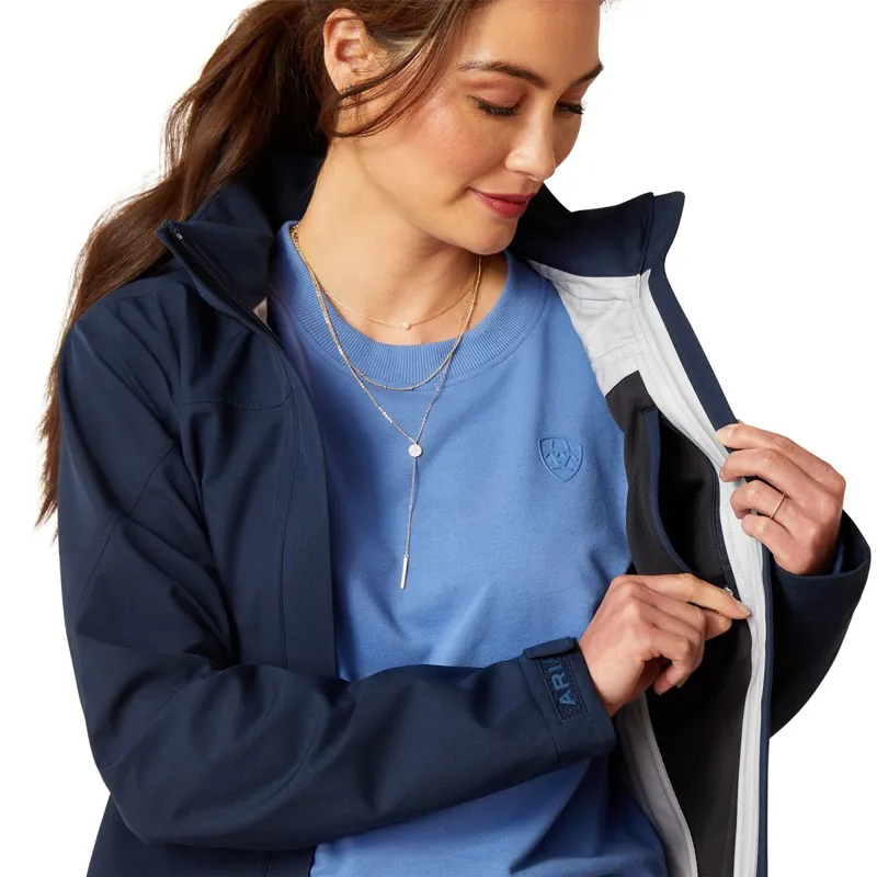 Ariat Coastal Womens Long Waterproof Jacket - Navy Eclipse-4