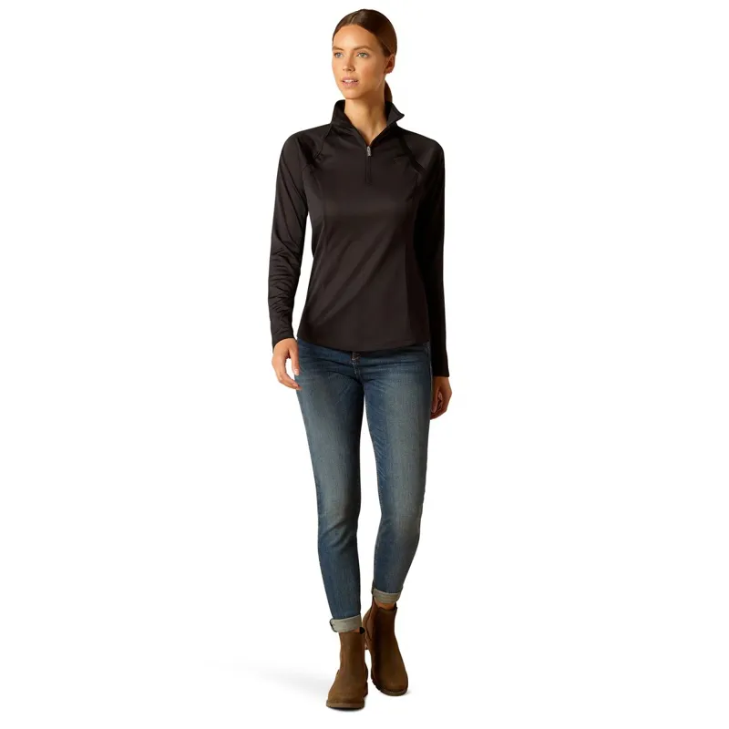 Ariat Sunstopper 3.0 Womens Base Layer Top - Black-4