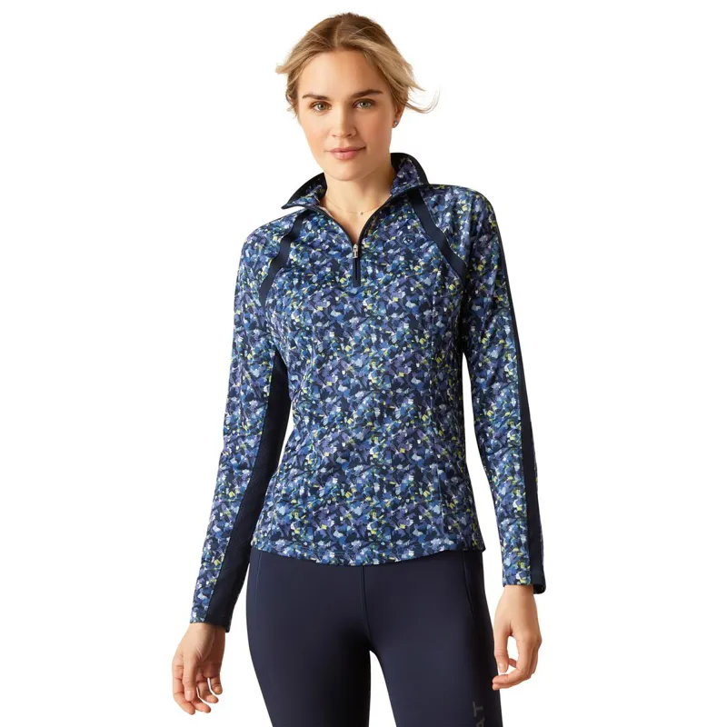 Ariat Sunstopper 3.0 Women's Base Layer Top - Blue Scribble