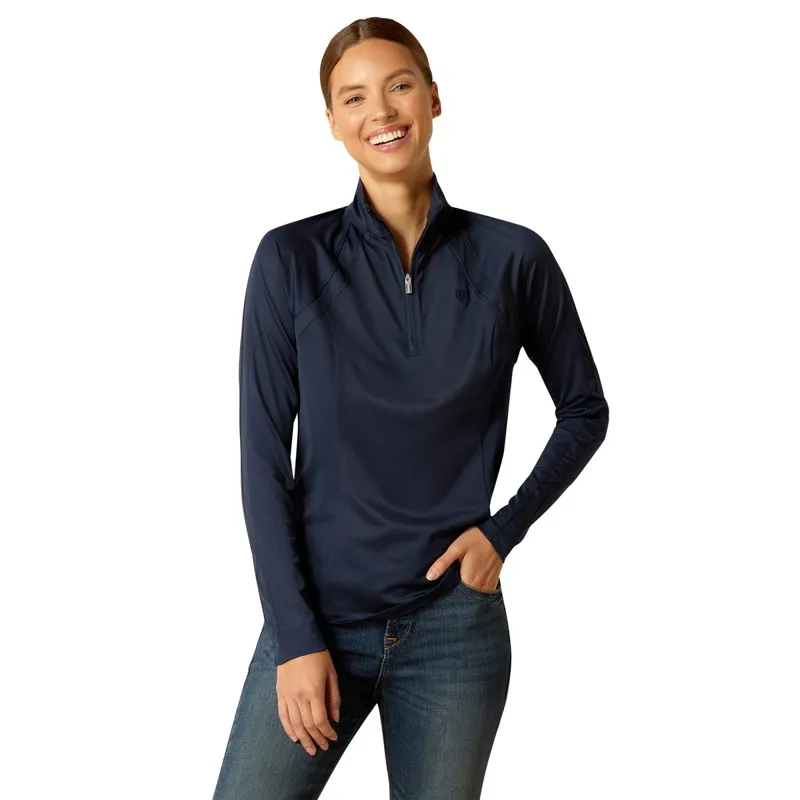 Ariat Sunstopper 3.0 Women's 1/4 Zip Base Layer - Navy