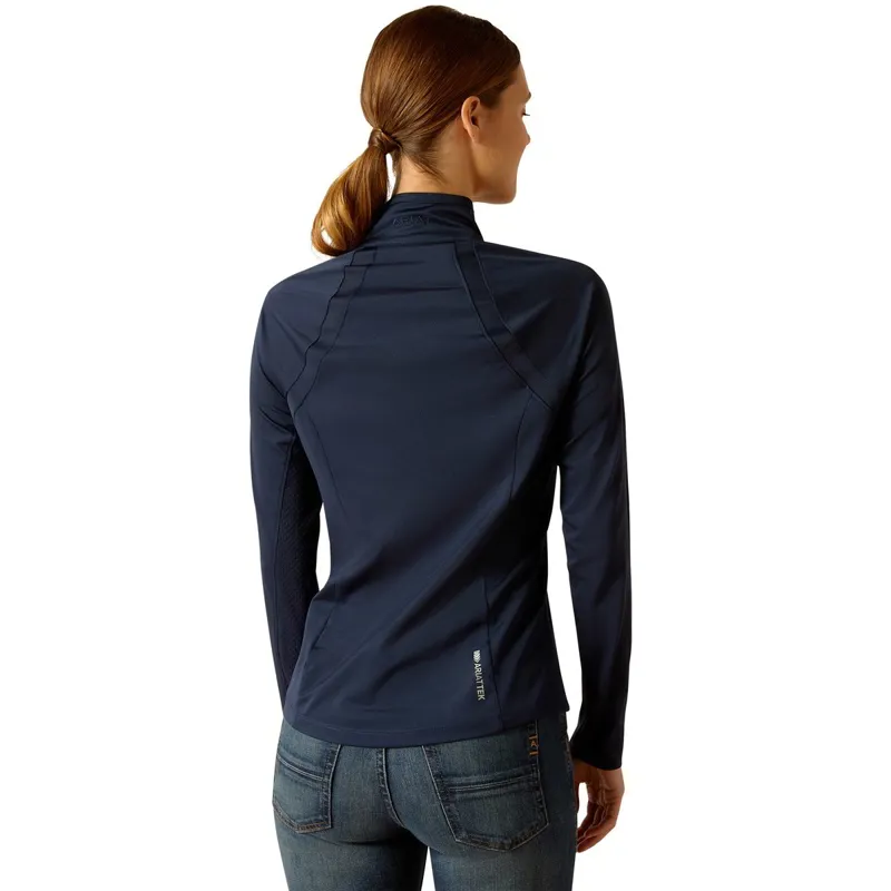 Ariat Sunstopper 3.0 Women's 1/4 Zip Base Layer - Navy-1