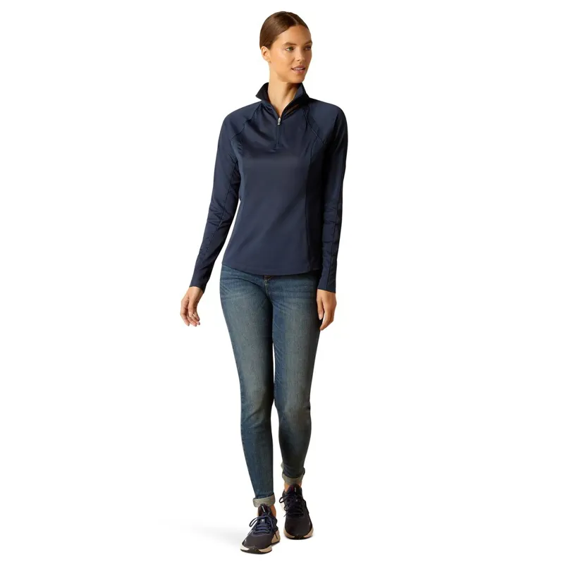 Ariat Sunstopper 3.0 Women's 1/4 Zip Base Layer - Navy-4