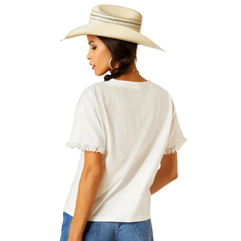 Ariat Tassel Top Women's Tee - Cloud Dancer - X-Small-3