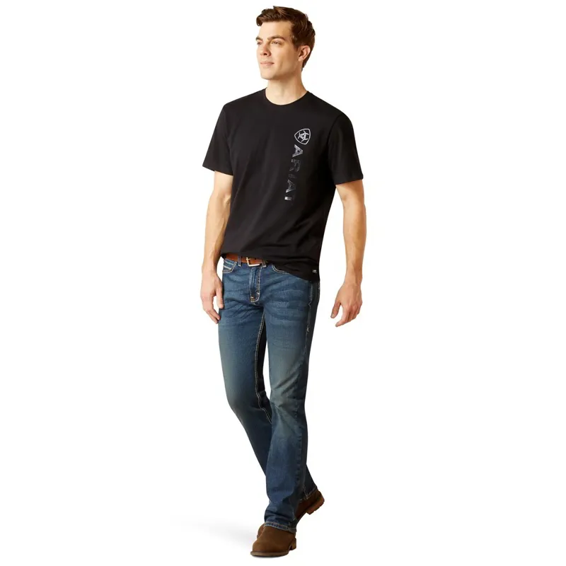Ariat Vertical Logo Men's Tee - Black-3