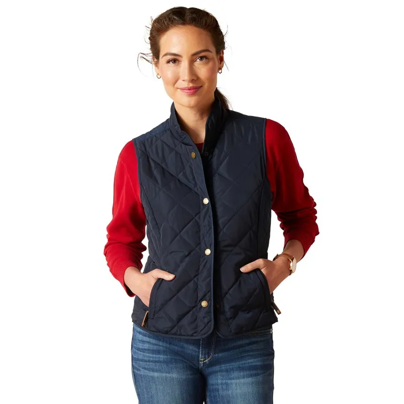 Ariat Country Woodside Ladies Quilted Vest - Navy