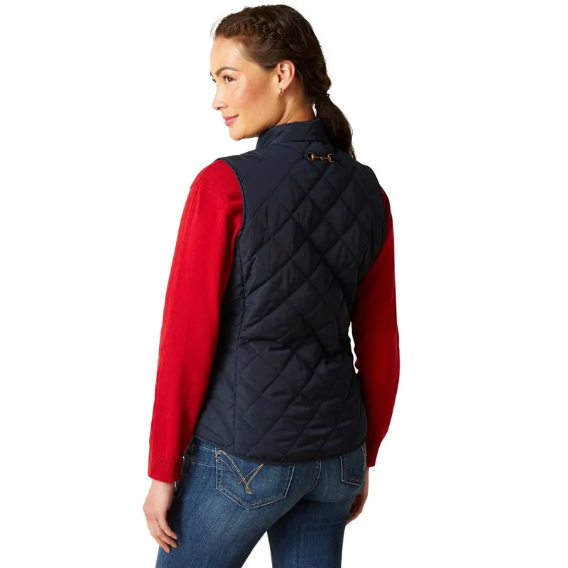 Ariat Country Woodside Ladies Quilted Vest - Navy-3