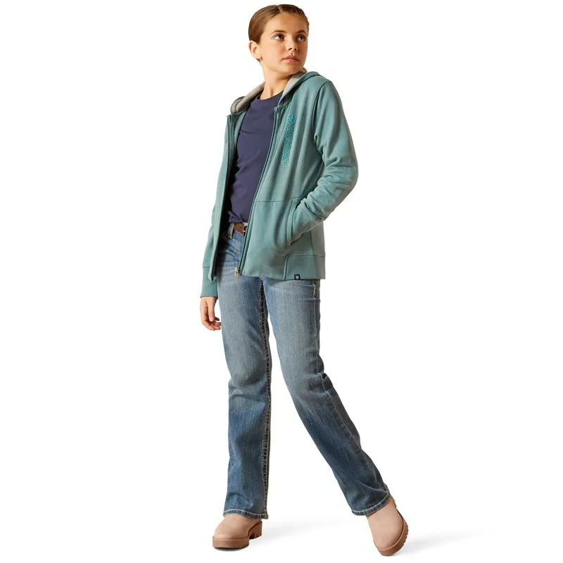 Ariat Team Logo Full Zip Youth Hoodie - North Atlantic-3