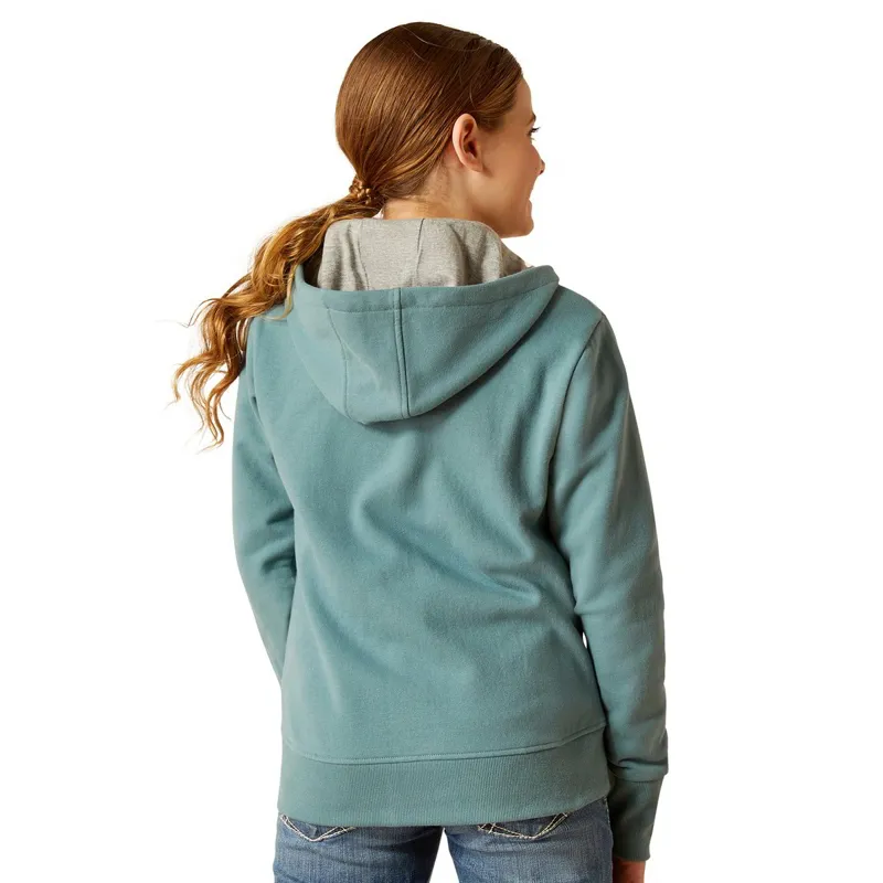 Ariat Team Logo Full Zip Youth Hoodie - North Atlantic-1