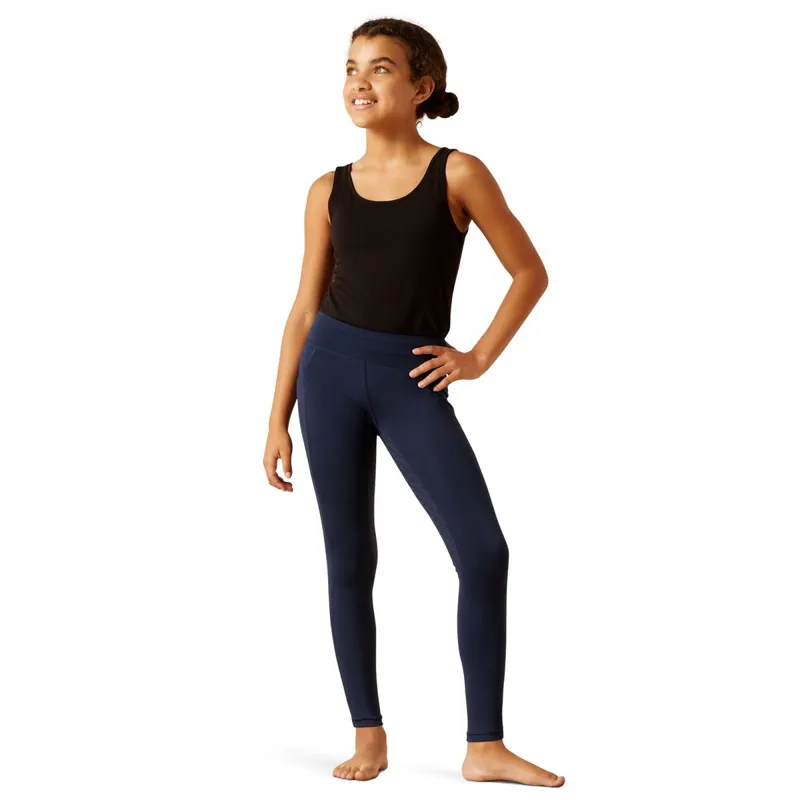 Ariat EOS 2.0 Full Grip Junior Girls Riding Tights - Navy-1