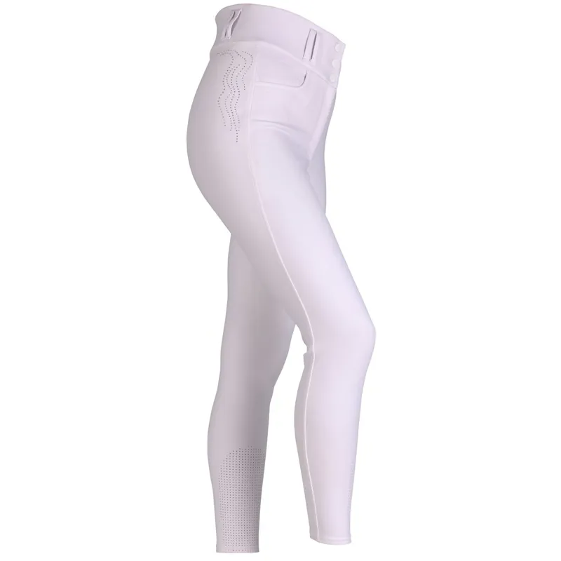 Aubrion Optima Luxe Full Grip Women's Competition Breeches - White
