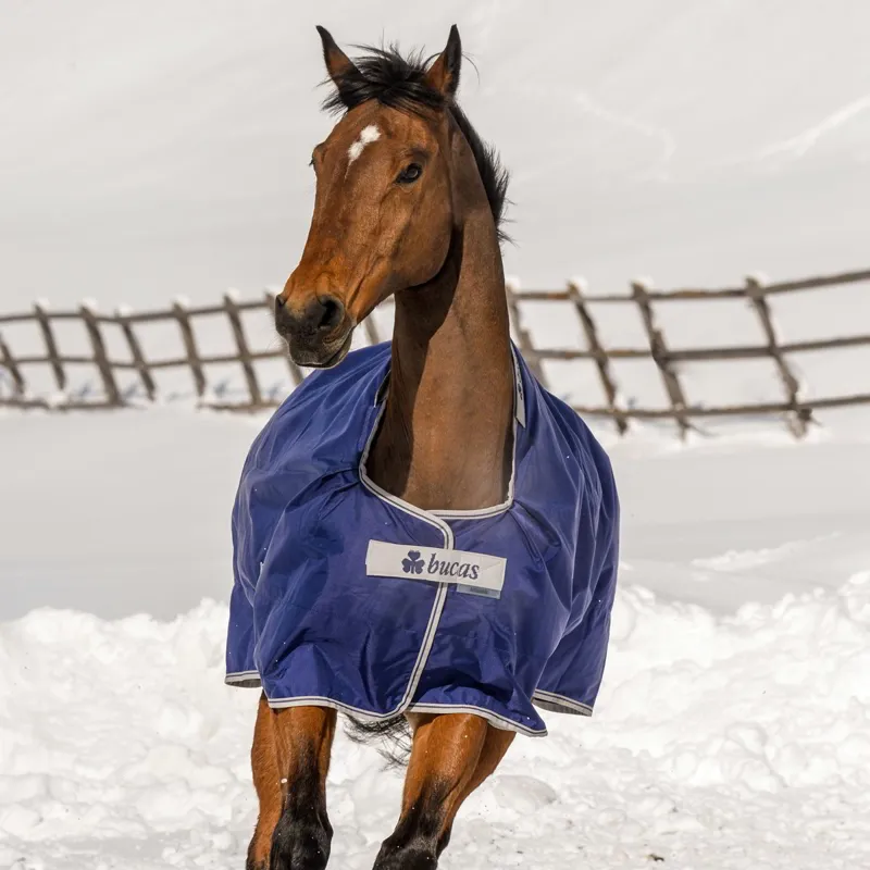 Bucas Atlantic 200g Standard Neck Turnout Blanket - Navy/Silver-4