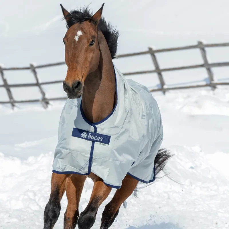 Bucas Power 0g High Neck Turnout Blanket - Silver-1