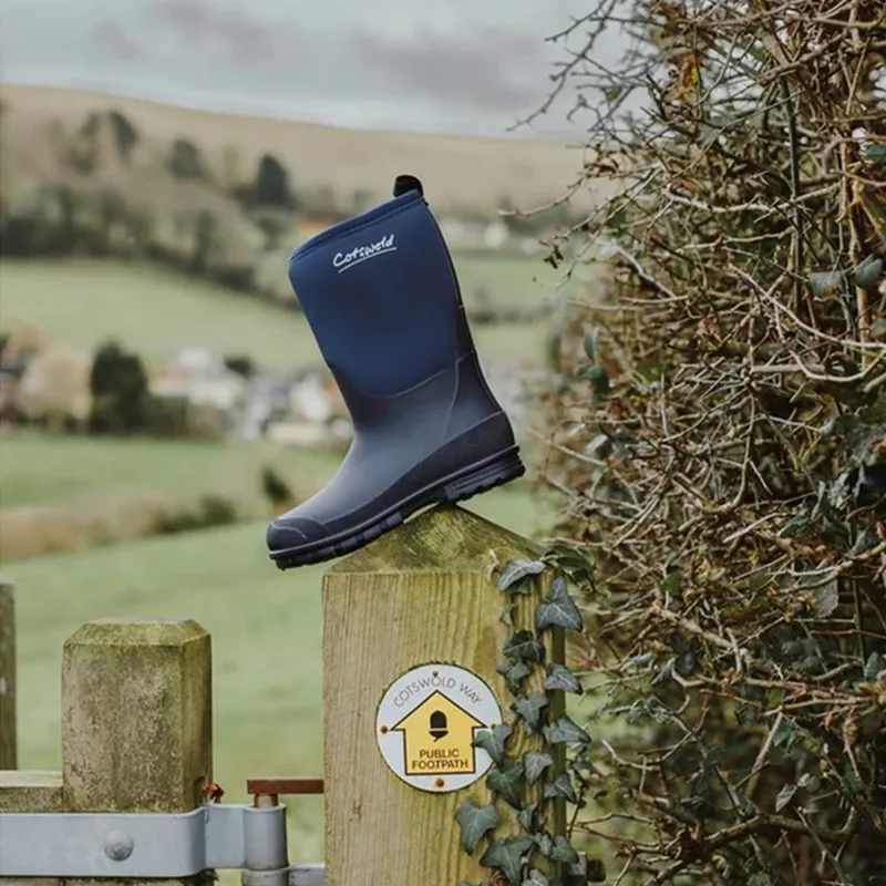 Cotswold Hilly Neoprene Junior Rain Boots - Navy-4