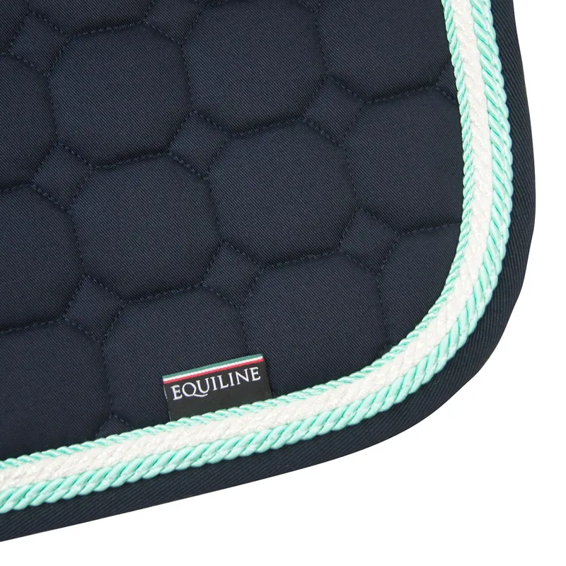 Equiline Octagon Custom Saddle Pad - Blue/Aqua/White Glitter/Aqua-1