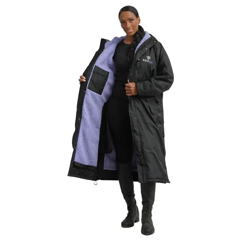 EQUIDRY Evolution Thick Fleece Lined Waterproof Jacket - Black/Lilac-8