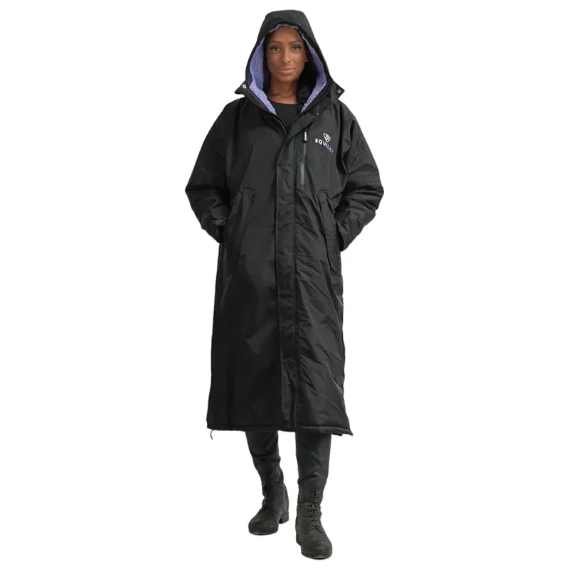 EQUIDRY Evolution Thick Fleece Lined Waterproof Jacket - Black/Lilac-6