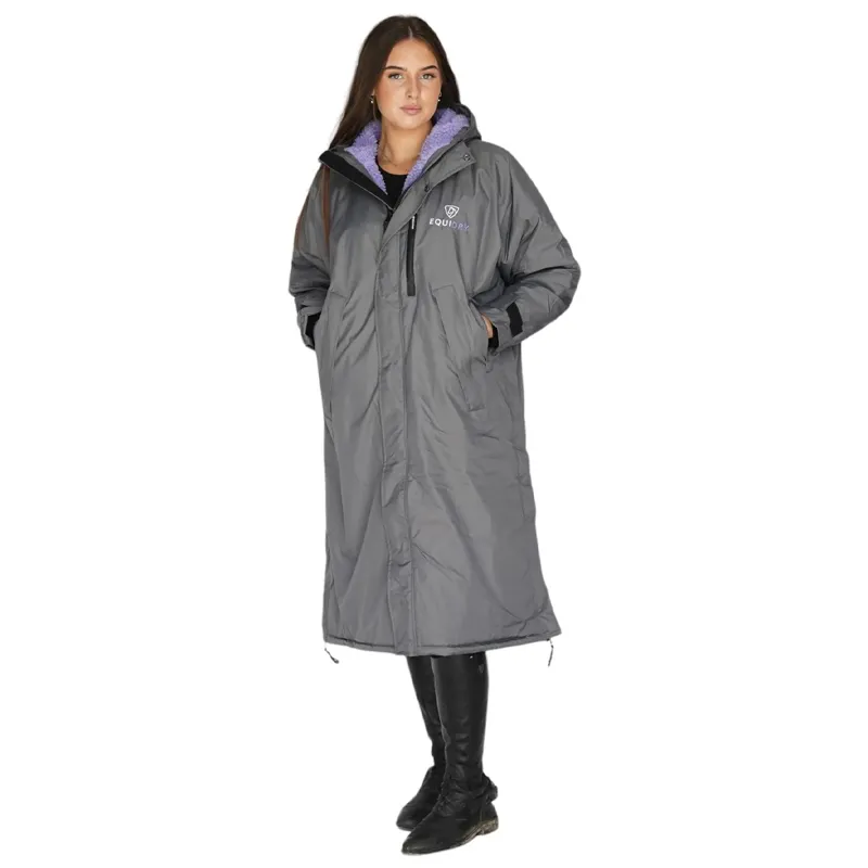 EQUIDRY Evolution Thick Fleece Lined Waterproof Jacket - Gray/Lilac-5