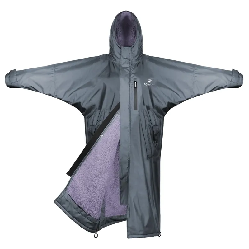 EQUIDRY Evolution Thick Fleece Lined Waterproof Jacket - Gray/Lilac-7