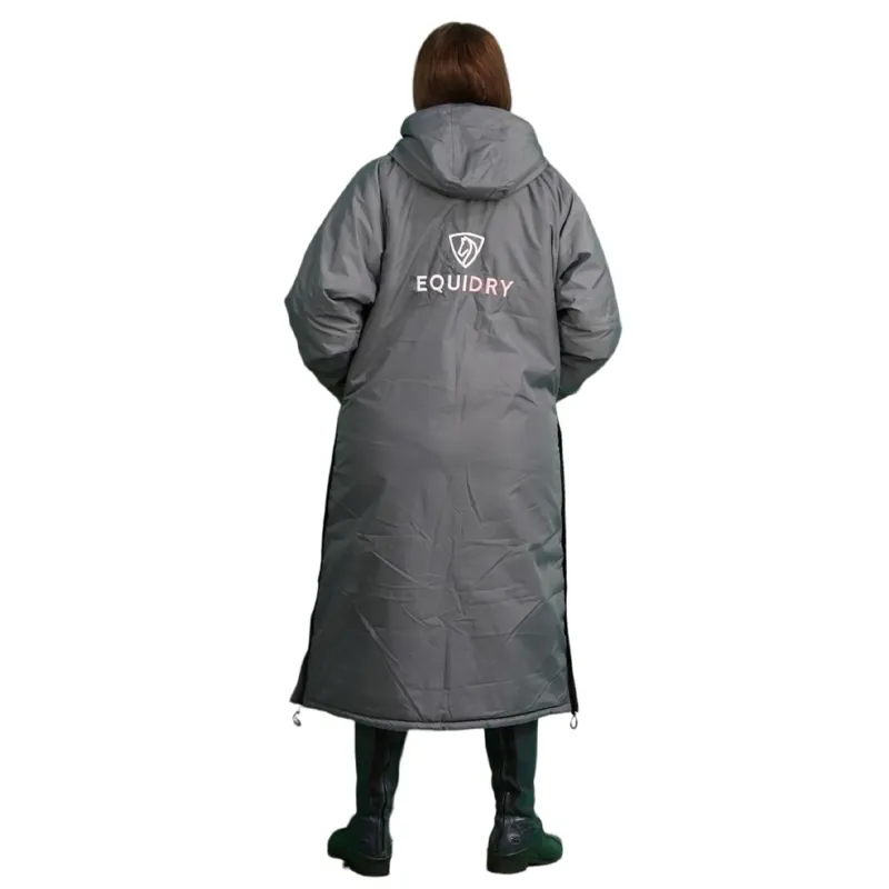 EQUIDRY Evolution Thick Fleece Lined Waterproof Jacket-Charcoal/Pink-3