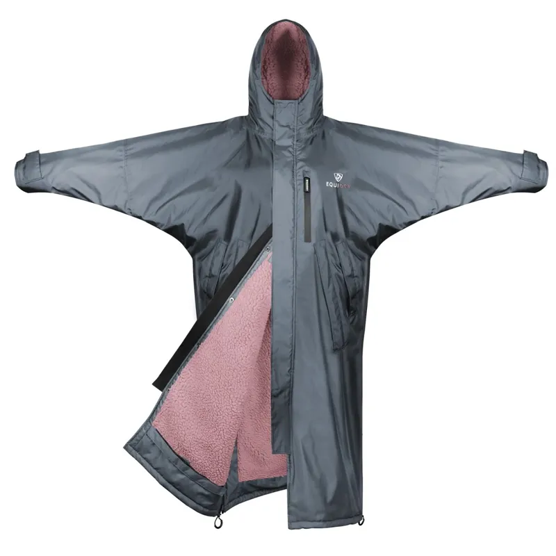 EQUIDRY Evolution Thick Fleece Lined Waterproof Jacket-Charcoal/Pink-4