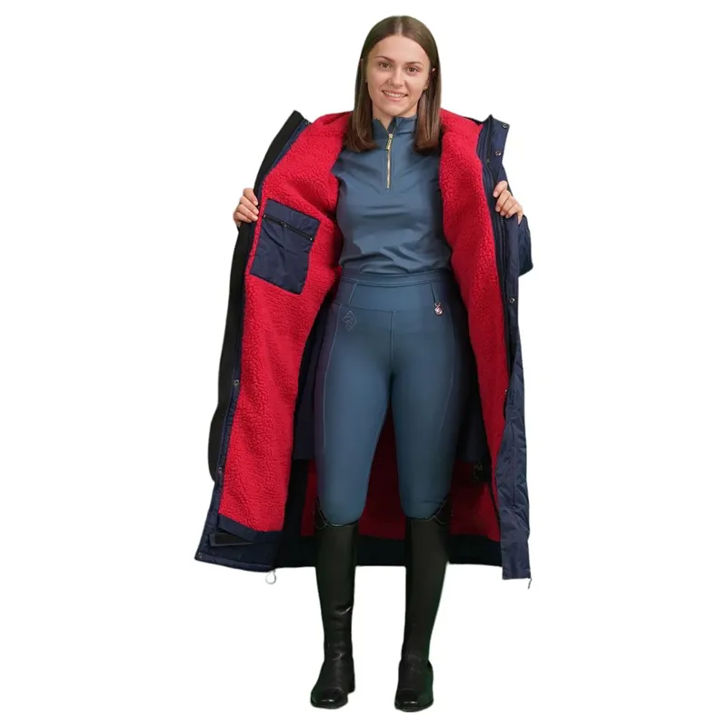EQUIDRY Evolution Thick Fleece Lined Waterproof Jacket - Navy/Raspberry-4