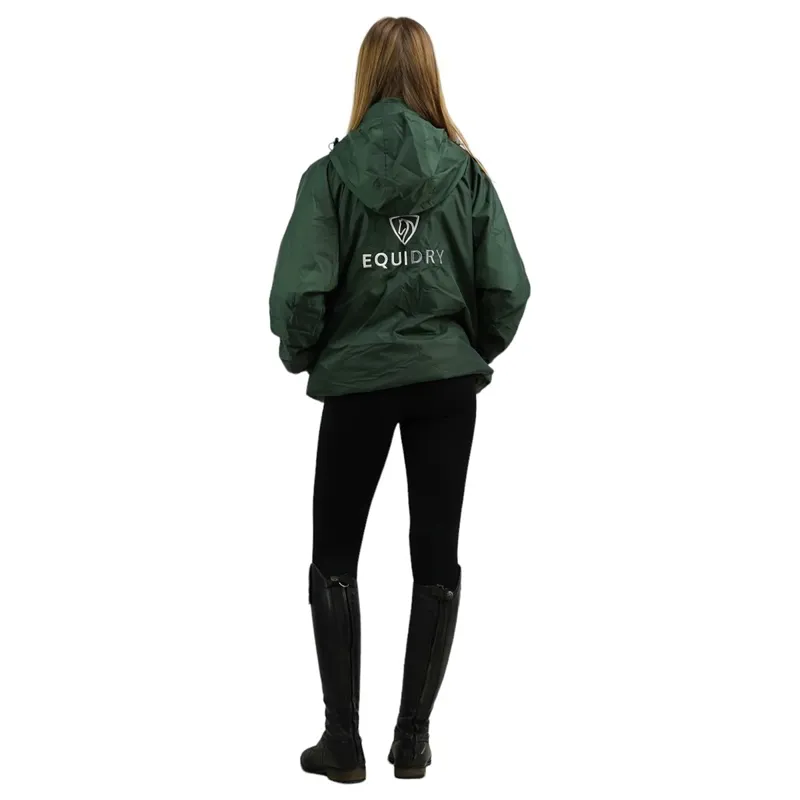 EQUIDRY Shortie Thin Fleece Lined Waterproof Jacket - Forest Green-10