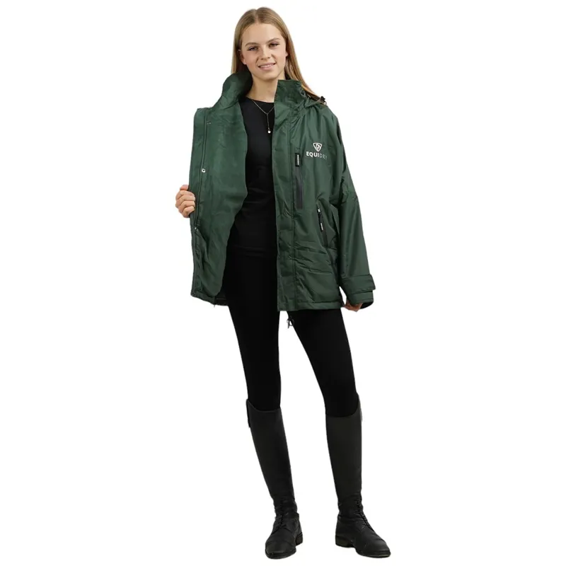 EQUIDRY Shortie Thin Fleece Lined Waterproof Jacket - Forest Green-7