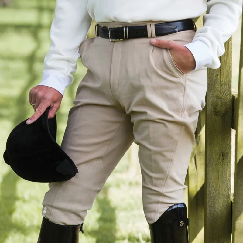 Equetech Foxhunter Hybrid Knee Patch Men's Breeches - Beige-4