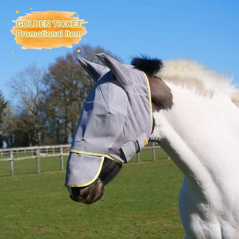Equilibrium Field Relief Max Fly Mask - Grey/Yellow-1