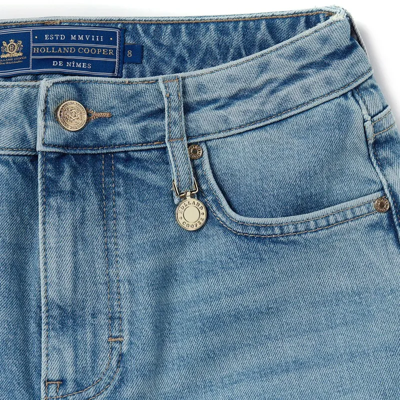 Holland Cooper High Rise Women's Denim Shorts - Vintage Indigo-6