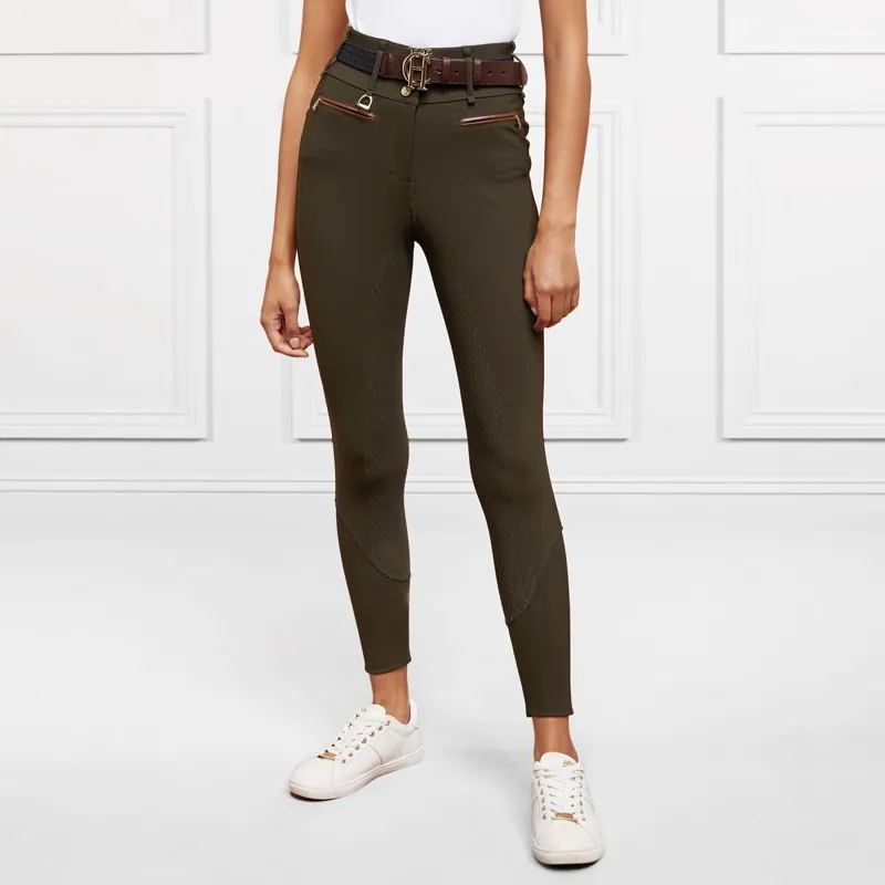 Holland Cooper Heritage Full Grip Thermal Ladies Breeches - Dark Olive