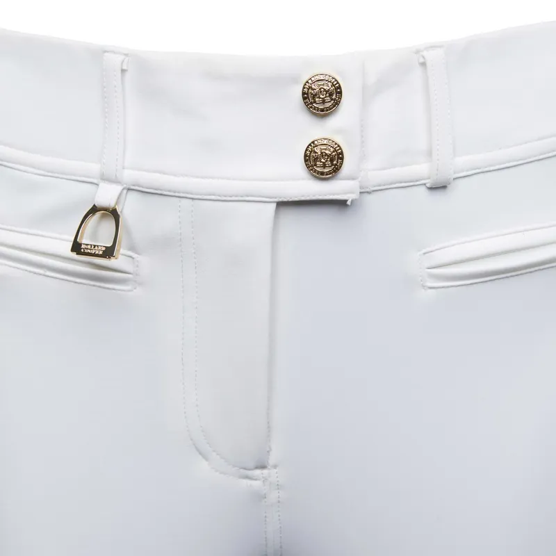 Holland Cooper Premium Mid Rise Women's Competition Breeches - White-5
