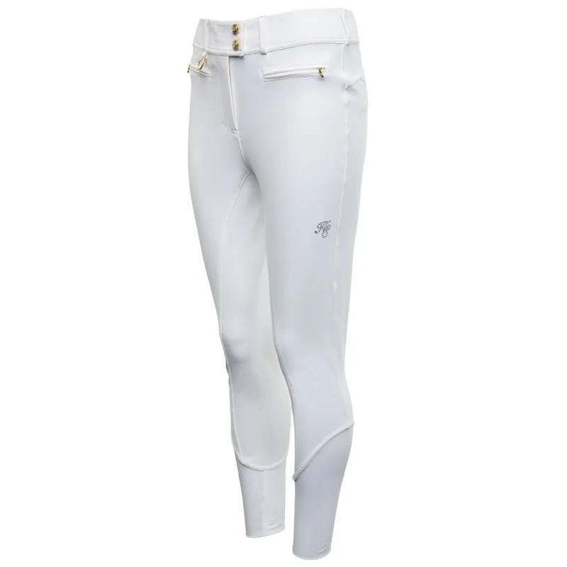 Holland Cooper Premium Mid Rise Women's Competition Breeches - White-6